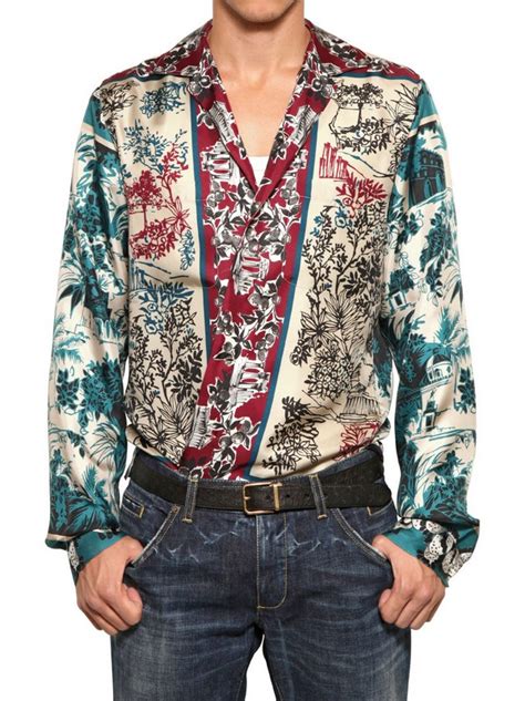 dolce gabbana fish print|Silk shirt with liquor print in Print for Men .